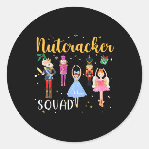 Christmas Nutcracker Squad Byllet Dance Women Kid Classic Round Sticker