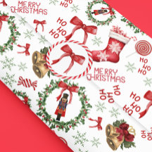 Christmas Nutcracker Stockings Red Tissue Paper