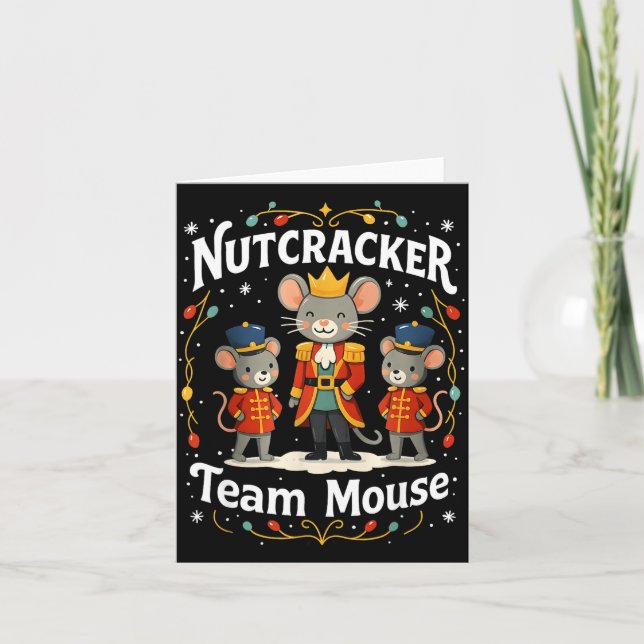 Christmas Nutcracker Team Mouse Funny Soldier Xmas Card (Front)