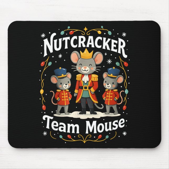 Christmas Nutcracker Team Mouse Funny Soldier Xmas Mouse Mat (Front)