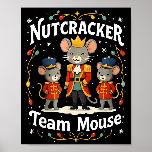 Christmas Nutcracker Team Mouse Funny Soldier Xmas Poster (Front)