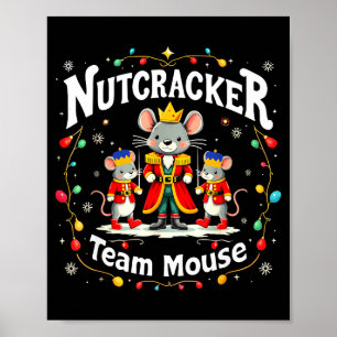 Christmas Nutcracker Team Mouse Funny Soldier Xmas Poster