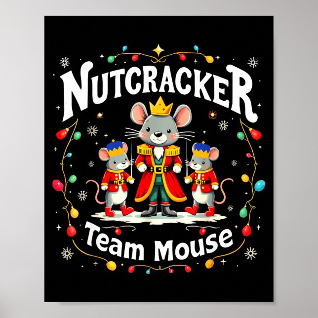 Christmas Nutcracker Team Mouse Funny Soldier Xmas Poster (Front)