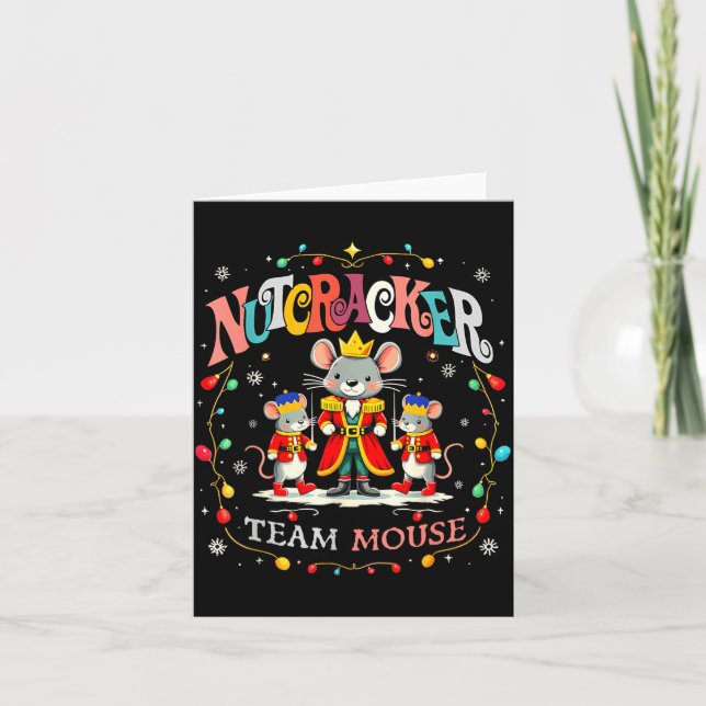 Christmas Nutcracker Team Mouse Women Kids Girl  Card (Front)
