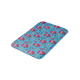 Christmas Nutcracker toy,Blue snowflake pattern Bath Mat