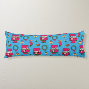 Christmas Nutcracker toy,Blue snowflake pattern Body Cushion