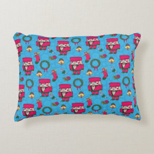 Christmas Nutcracker toy,Blue snowflake pattern Decorative Cushion
