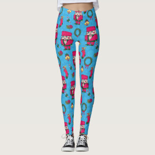Christmas Nutcracker toy,Blue snowflake pattern Leggings