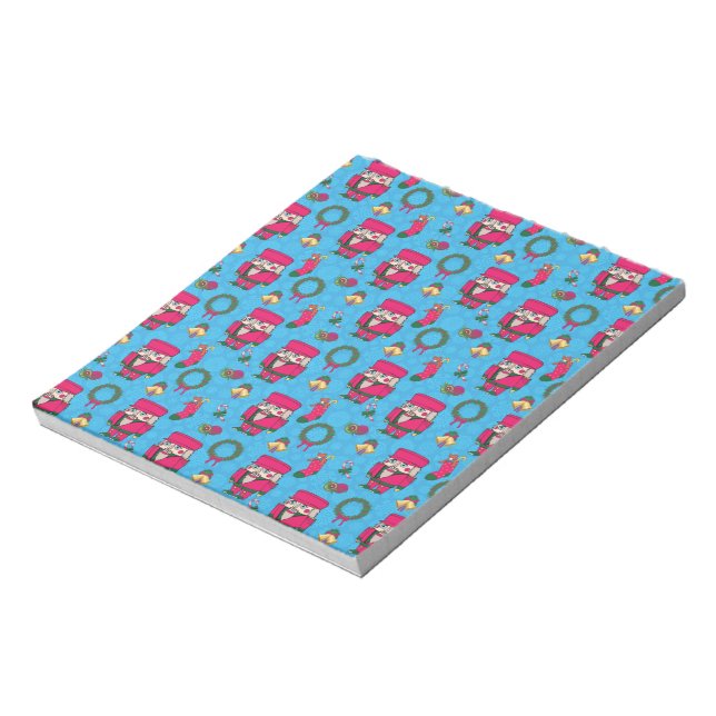 Christmas Nutcracker toy,Blue snowflake pattern Notepad (Rotated)