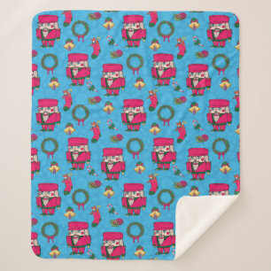 Christmas Nutcracker toy,Blue snowflake pattern Sherpa Blanket