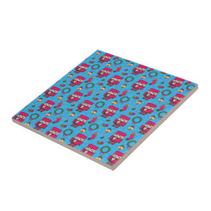 Christmas Nutcracker toy,Blue snowflake pattern Tile