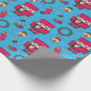 Christmas Nutcracker toy,Blue snowflake pattern Wrapping Paper