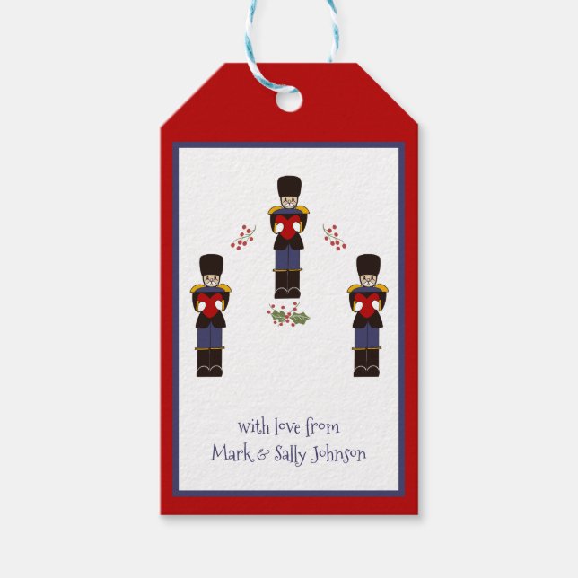 Christmas Nutcracker Toy Soldier Gift Tags (Front)
