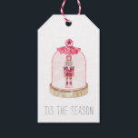 Christmas Nutcracker Toy Soldier Snow Globe Gift Tags<br><div class="desc">A whimsical watercolor nutcracker character toy soldier gift tag for the holiday season. tis the season phrase at the bottom.</div>