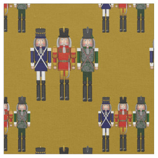 Christmas Nutcracker Trio Gold-Fabric Fabric