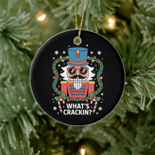 Christmas Nutcracker Whats Crackin Funny Xmas Ceramic Tree Decoration