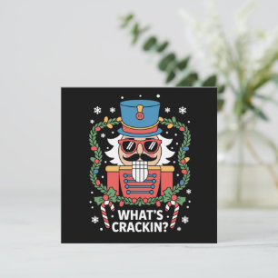 Christmas Nutcracker Whats Crackin Funny Xmas  Holiday Card