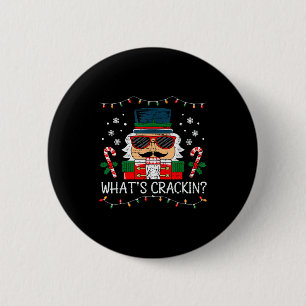 Christmas Nutcracker Whats Crackin Funny Xmas Men  6 Cm Round Badge