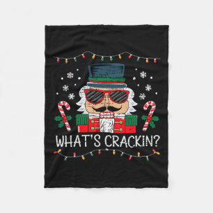 Christmas Nutcracker Whats Crackin Funny Xmas Men Fleece Blanket