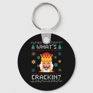 Christmas Nutcracker Whats Crackin Funny Xmas Men Key Ring