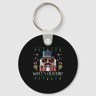 Christmas Nutcracker Whats Crackin Funny Xmas Men  Key Ring