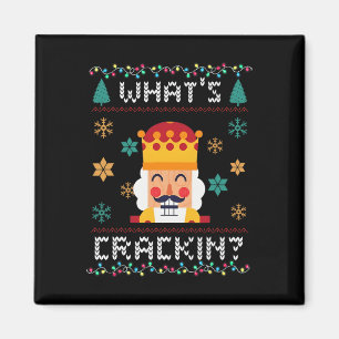 Christmas Nutcracker Whats Crackin Funny Xmas Men Magnet