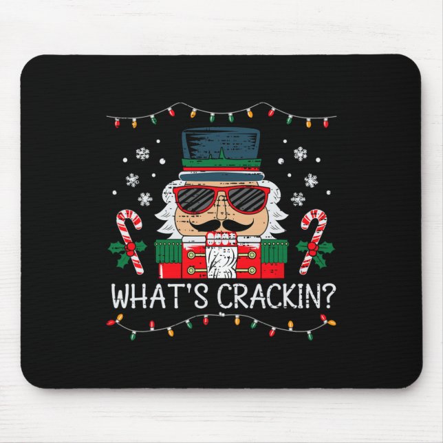 Christmas Nutcracker Whats Crackin Funny Xmas Men  Mouse Mat (Front)