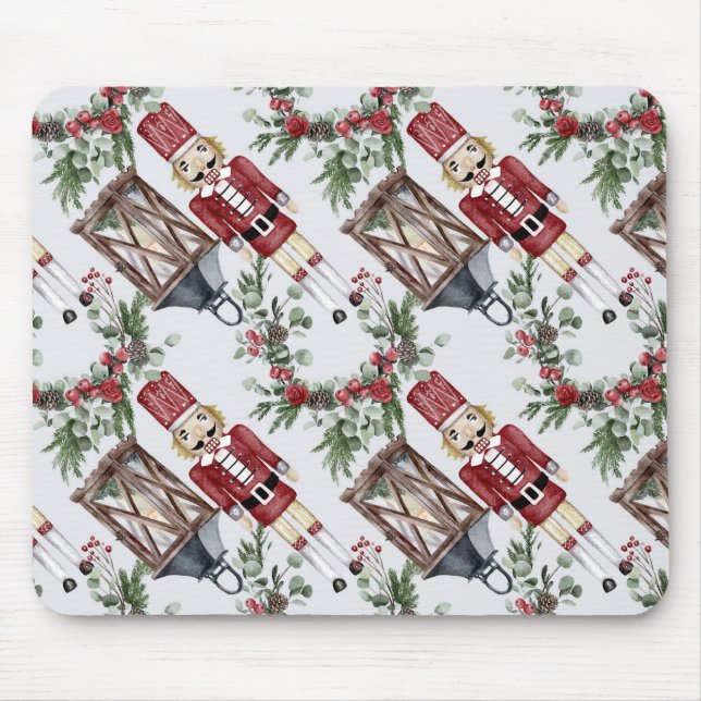 Christmas Nutcrackers & Lanterns Mouse Mat (Front)
