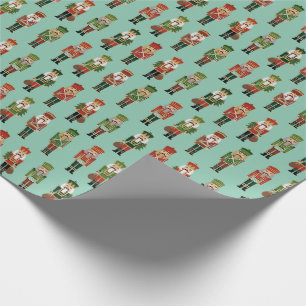 Christmas Nutcrackers mint Wrapping Paper