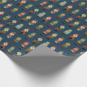 Christmas Nutcrackers navy Wrapping Paper
