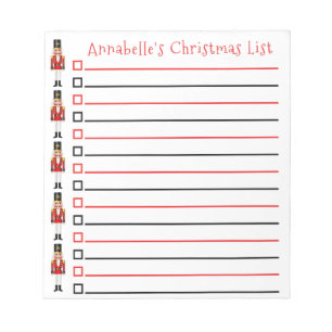Christmas Nutcrackers Shopping List Personalise No Notepad