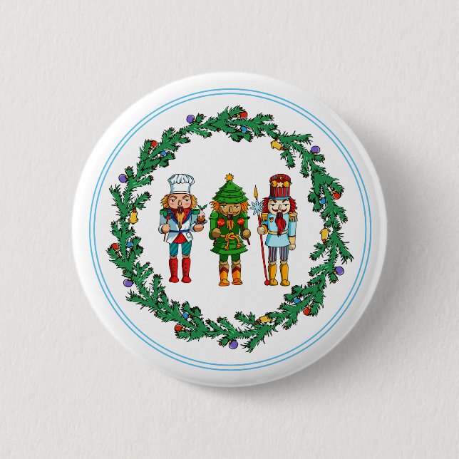 Christmas Nutcrackers Toy Soldiers 6 Cm Round Badge (Front)