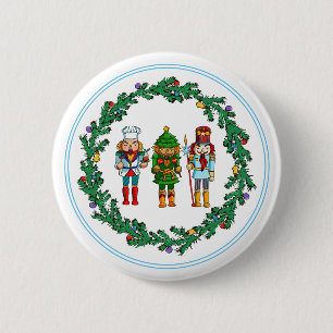 Christmas Nutcrackers Toy Soldiers 6 Cm Round Badge
