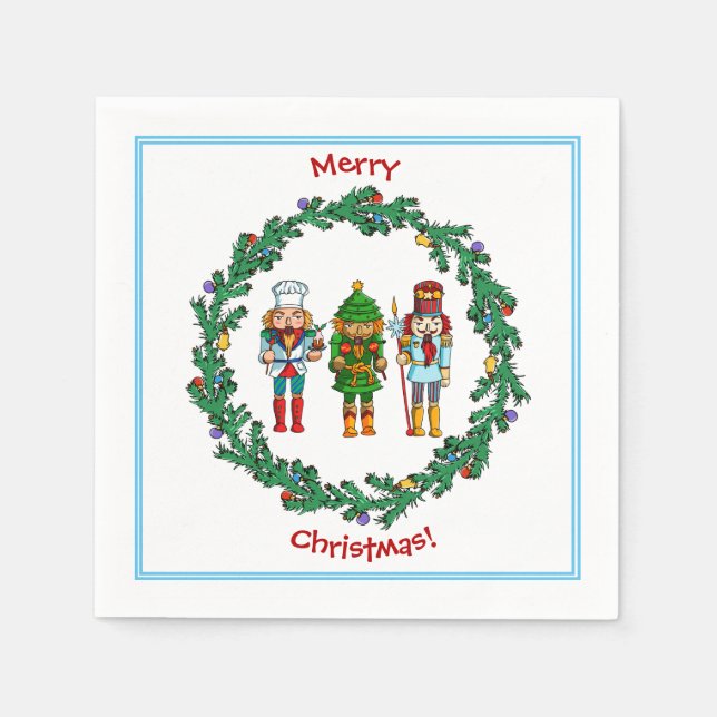Christmas Nutcrackers Toy Soldiers Napkin (Front)