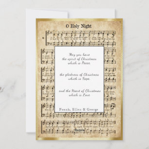 Christmas, O Holy Night Vintage Sheet Music Holiday Card