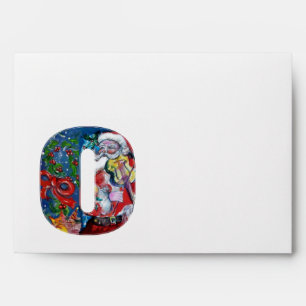 CHRISTMAS O LETTER /SANTA CLAUS WITH VIOLIN ENVELOPE