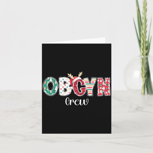 Christmas Obgyn Crew Obstetrics Ob Gyn Group Team  Card (Front)