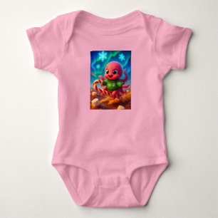  Christmas Octopus, Author Natasha Us   Baby Bodysuit