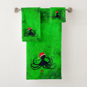 Christmas Octopus - Bathroom Towel Set