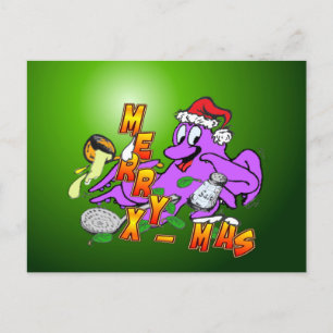 Christmas Octopus Cook Merry X-Mas Postcard