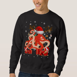 Christmas Octopus Funny Santa Reindeer Octopus Lov Sweatshirt
