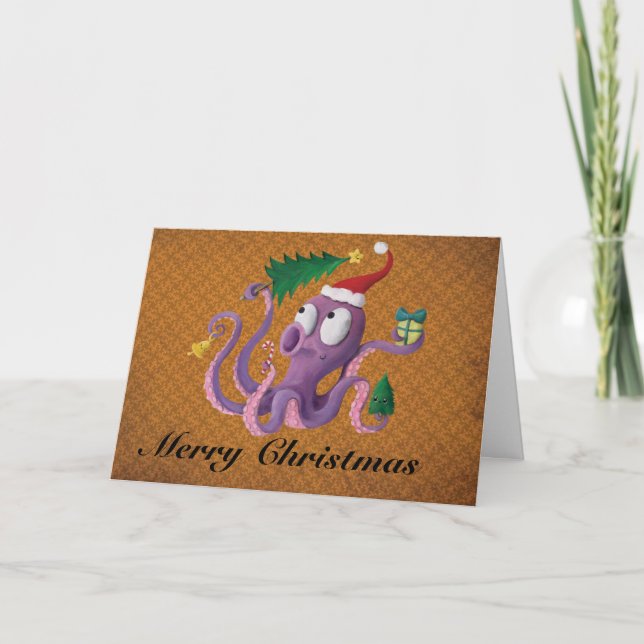 Christmas Octopus Holiday Card (Front)
