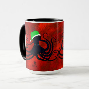 Christmas Octopus On Red - 15 oz. Combo Mug
