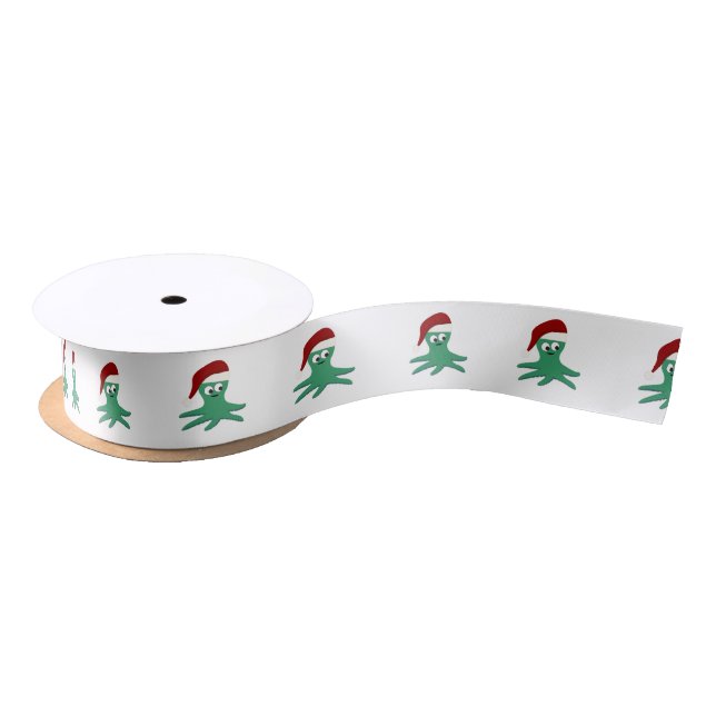 Christmas Octopus Satin Ribbon (Spool)