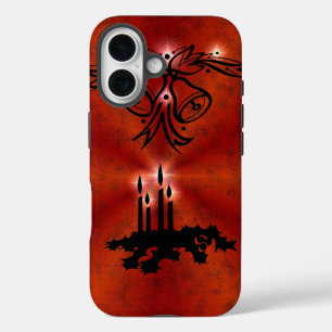 Christmas of ornamentations with stars on red iPhone 16 case