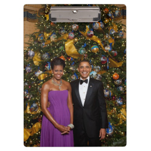 Christmas of President Barack Obama and Michelle Clipboard