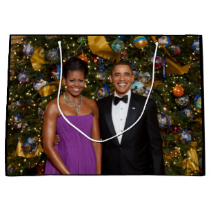 Christmas of President Barack Obama and Michelle Large Gift Bag