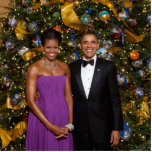 Christmas of President Barack Obama and Michelle Photo Sculpture Magnet<br><div class="desc">White House Christmas Portrait, Barack Obama served as the 44th President of the United States. His story is the American story; values from the heartland, a middle-class upbringing in a strong family, hard work and education as the means of getting ahead, and the conviction that a life so blessed should...</div>