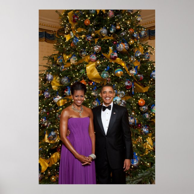 Christmas of President Barack Obama and Michelle Poster (Front)