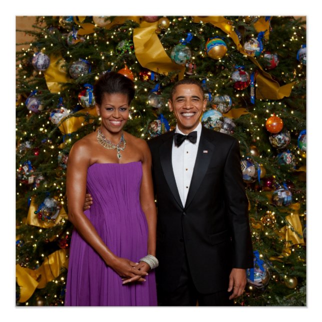 Christmas of President Barack Obama and Michelle Poster (Front)
